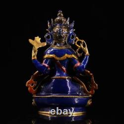 Chinese Copper Cloisonne Handmade Exquisite Kwan-yin Statue