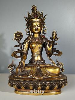 Chinese Copper Handcarved Exquisite Bodhisattva Statue 22995