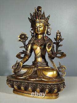 Chinese Copper Handcarved Exquisite Bodhisattva Statue 22995