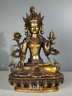 Chinese Copper Handcarved Exquisite Bodhisattva Statue 22995