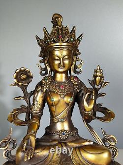 Chinese Copper Handcarved Exquisite Bodhisattva Statue 22995