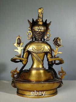 Chinese Copper Handcarved Exquisite Bodhisattva Statue 22995