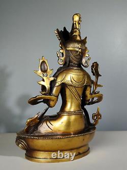 Chinese Copper Handcarved Exquisite Bodhisattva Statue 22995