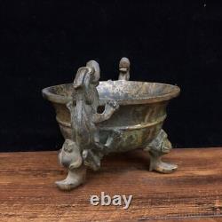 Chinese Copper Handmade Carved Exquisite Auspicious beast Incense Burners 4180