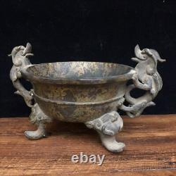 Chinese Copper Handmade Carved Exquisite Auspicious beast Incense Burners 4180