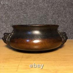 Chinese Copper Handmade Exquisite Binaural Incense Burners 3941