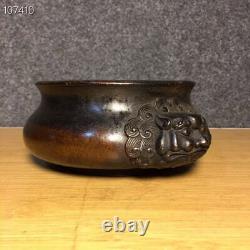 Chinese Copper Handmade Exquisite Binaural Incense Burners 3941