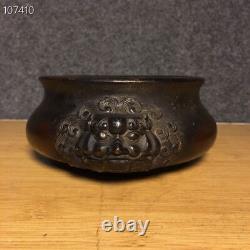 Chinese Copper Handmade Exquisite Binaural Incense Burners 3941