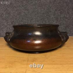 Chinese Copper Handmade Exquisite Binaural Incense Burners 3941