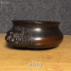 Chinese Copper Handmade Exquisite Binaural Incense Burners 3941