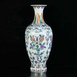Chinese Doucai Porcelain Handmade Exquisite Flowers&Plants Pattern Vases 75086