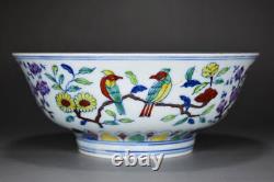 Chinese Doucai Porcelain Ming Chenghua Year System Flowers&Birds Pattern Bowls