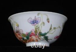 Chinese Enamel Porcelain Handmade Exquisite Flowers and Plants Bowls 61189