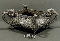 Chinese Export Silver Bowl DRAGON JARDINERE WAS $4500 NO RESERVE