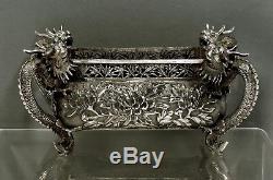 Chinese Export Silver Bowl DRAGON JARDINERE WAS $4500 NO RESERVE