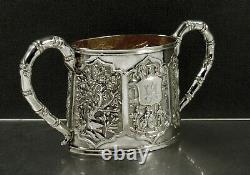 Chinese Export Silver Bowl c1885 LUEN WO