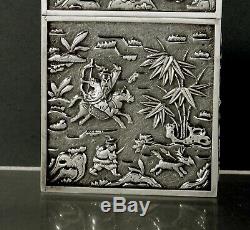 Chinese Export Silver Box Card Case c1850 Khecheong