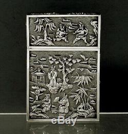 Chinese Export Silver Box Card Case c1850 Khecheong