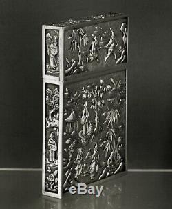 Chinese Export Silver Box Card Case c1850 Khecheong