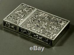 Chinese Export Silver Box Card Case c1850 Khecheong