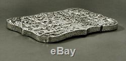 Chinese Export Silver Box Card Case c1885 22 Figures