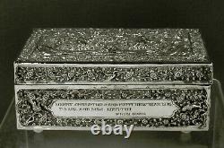Chinese Export Silver Box Signed SIAM PURE SILVER