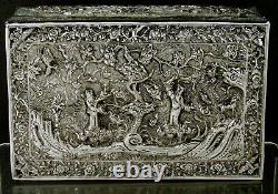 Chinese Export Silver Box Signed SIAM PURE SILVER