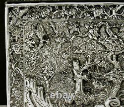 Chinese Export Silver Box Signed SIAM PURE SILVER