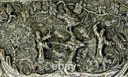 Chinese Export Silver Box Signed SIAM PURE SILVER