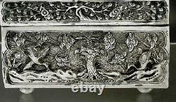 Chinese Export Silver Box Signed SIAM PURE SILVER