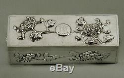 Chinese Export Silver Box c1890 Signed