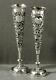 Chinese Export Silver Bud Vases (2) C1890 Maker Tyt