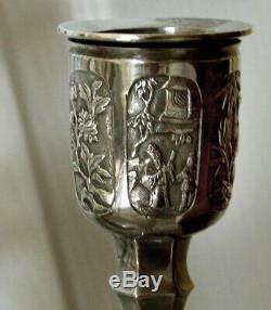 Chinese Export Silver Candelabra c1890 Wang Hing 50 Ounces