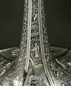Chinese Export Silver Candelabra c1890 Wang Hing 50 Ounces