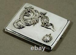 Chinese Export Silver Cigarette Box SIGNED