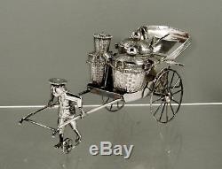 Chinese Export Silver Cruet Set c1920 Driver-Carriage-Baskets