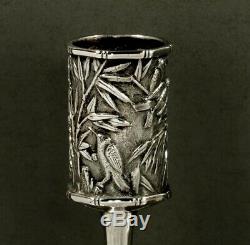 Chinese Export Silver Cups (3) c1885 Luenwo