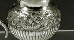 Chinese Export Silver Dragon Pitcher c1885 SIGNED YH