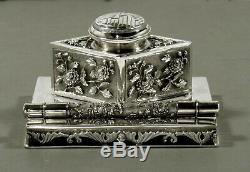 Chinese Export Silver Ink Stand c1890
