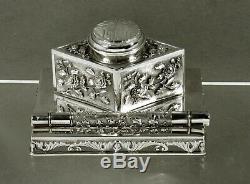 Chinese Export Silver Ink Stand c1890