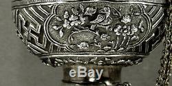 Chinese Export Silver Spice Box c1890 SEA LIFE