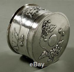 Chinese Export Silver Tea Caddy Tea Box c1890 Signed