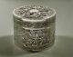 Chinese Export Silver Tea Caddy C1890 Dragons Tax Collector +