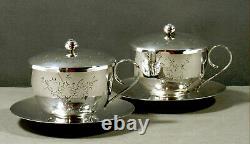 Chinese Export Silver Tea Set SIGNED IN CASE