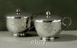 Chinese Export Silver Tea Set SIGNED IN CASE