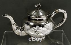 Chinese Export Silver Tea Set c1890 SIGNED