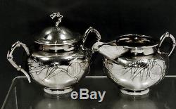 Chinese Export Silver Tea Set c1890 SIGNED