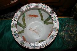 Chinese Famille Rose Pottery Planter Fish Bowl-Painted Scenes Men Women Flowers