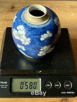 Chinese Kangxi Period Ice plum blue and white Porcelain Jar 18th C