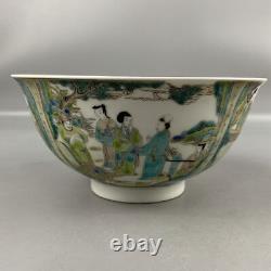 Chinese Multicolored Porcelain Handmade Exquisite Figures Pattern Bowl 63529
